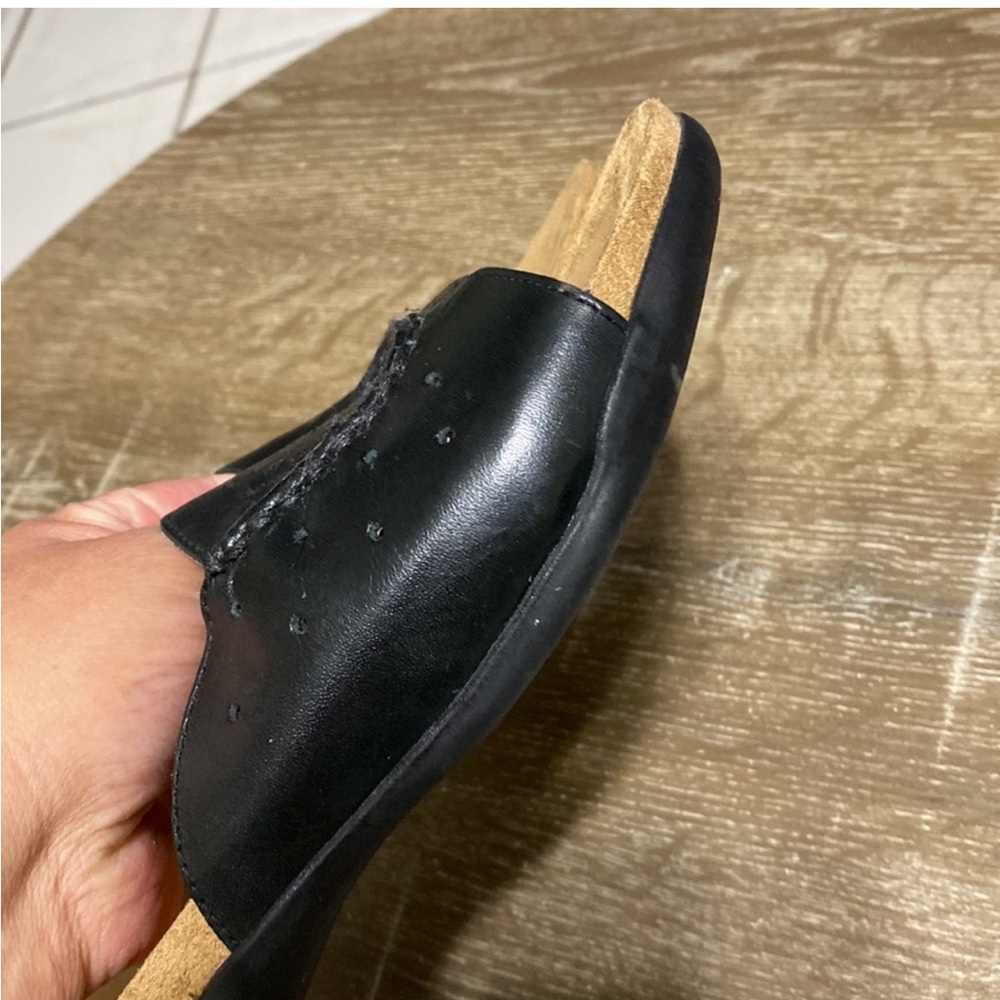 Array San Dollar Open Toe Leather Casual Slide Sa… - image 6